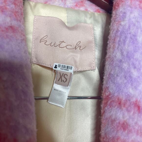Hutch Pink White Plaid Tie-Waist Kat Coat Sz XS - Picture 3 of 8